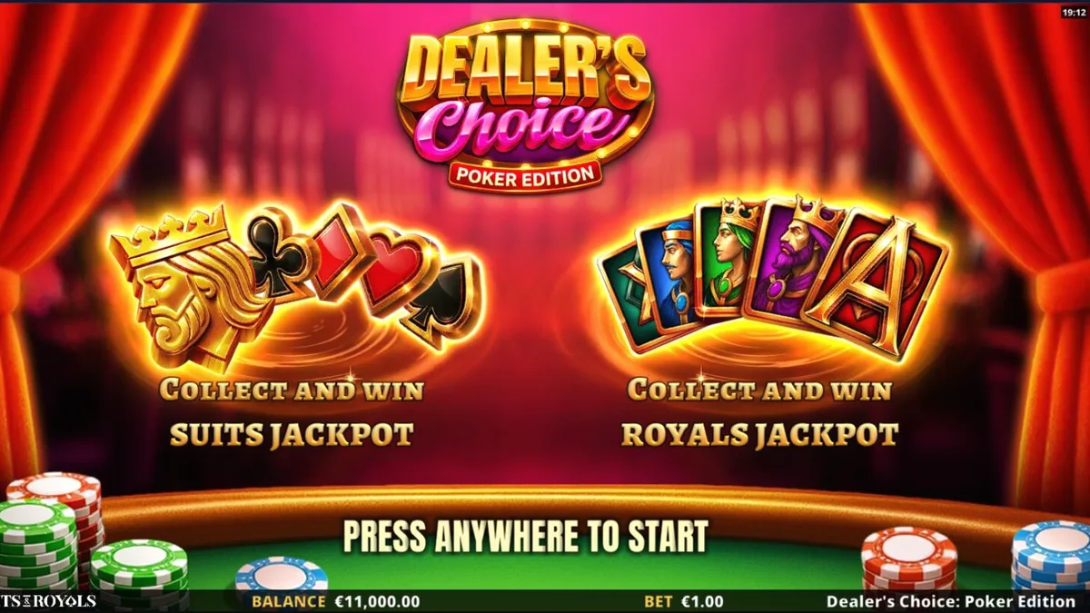 Tampilan visual slot Dealer’s Choice: Poker Edition dengan nuansa kasino mewah